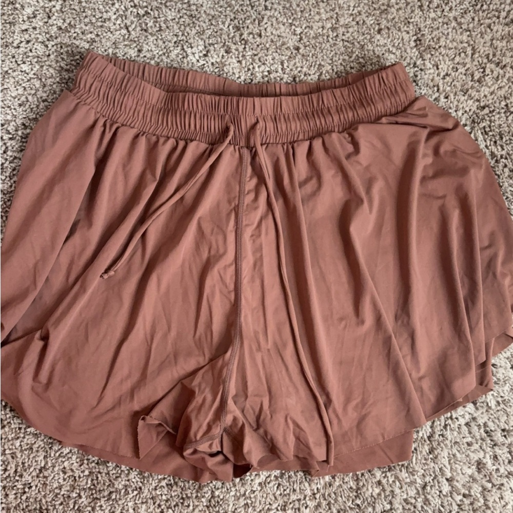 Women's Tan Flowy Shorts
